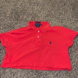 POLO RALP LAUREN RED CROP TOP